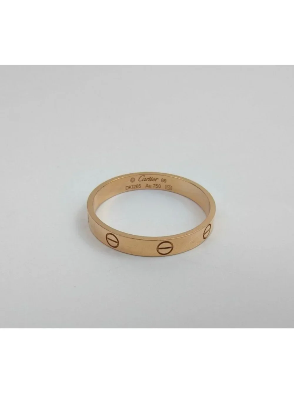 Pre-Owned Cartier 18K Love Wedding Band Ring Rose Gold Size69